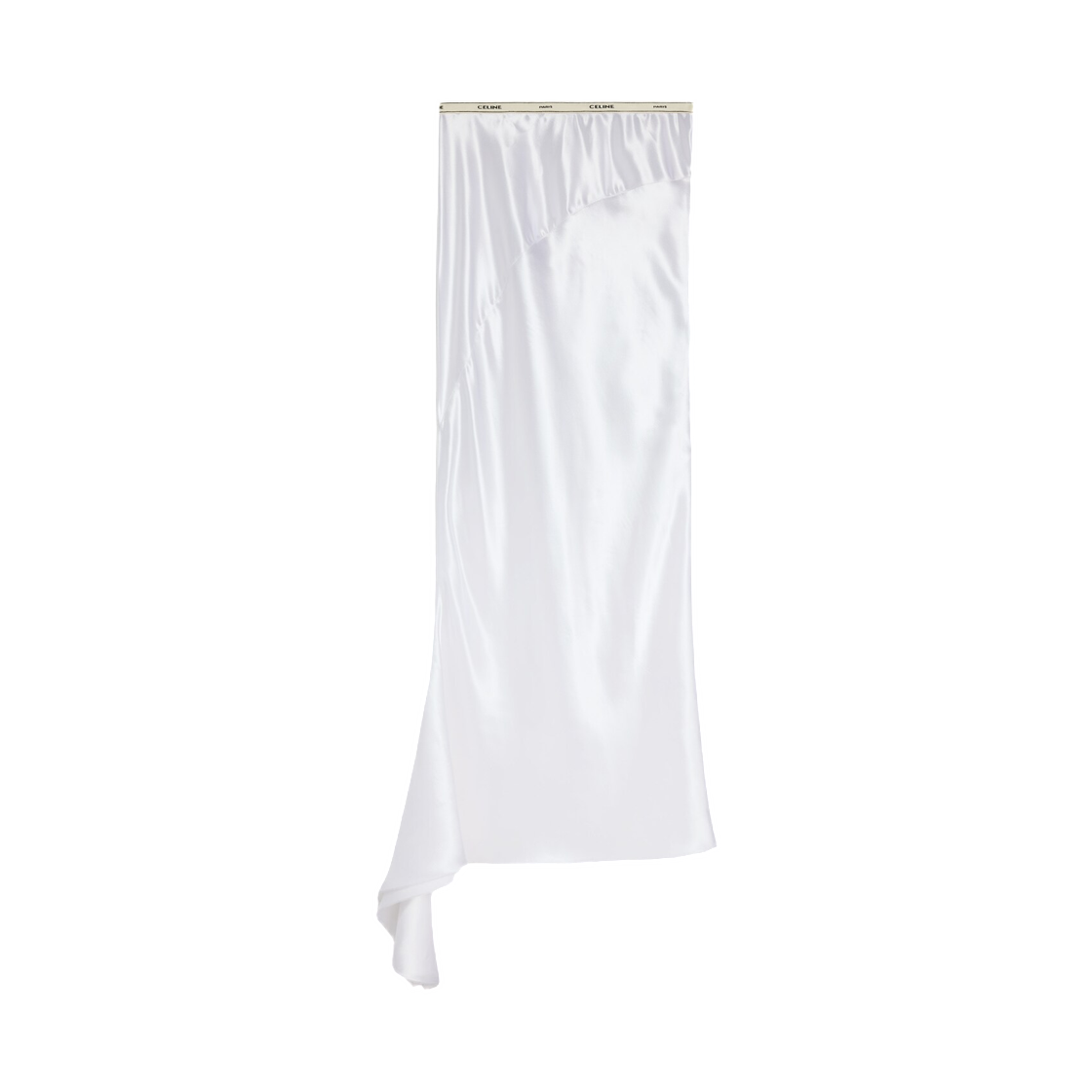 RJ0E33E99-01OP (W) Celine Skirt in Viscose Satin Optic White