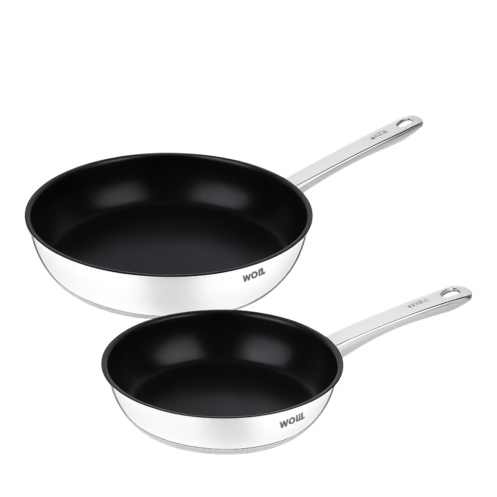 볼 다이아몬드쿡 스텐 후라이팬 2종세트 (20+28cm)(WOLL Diamond Cook Stainless Steel Frypan 2‑Piece Set (20cm + 28cm))
