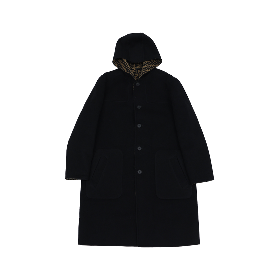 펜디 FF0249 리버시블 후드 코트 블랙(Fendi FF0249 Reversible Hooded Coat Black) - 1