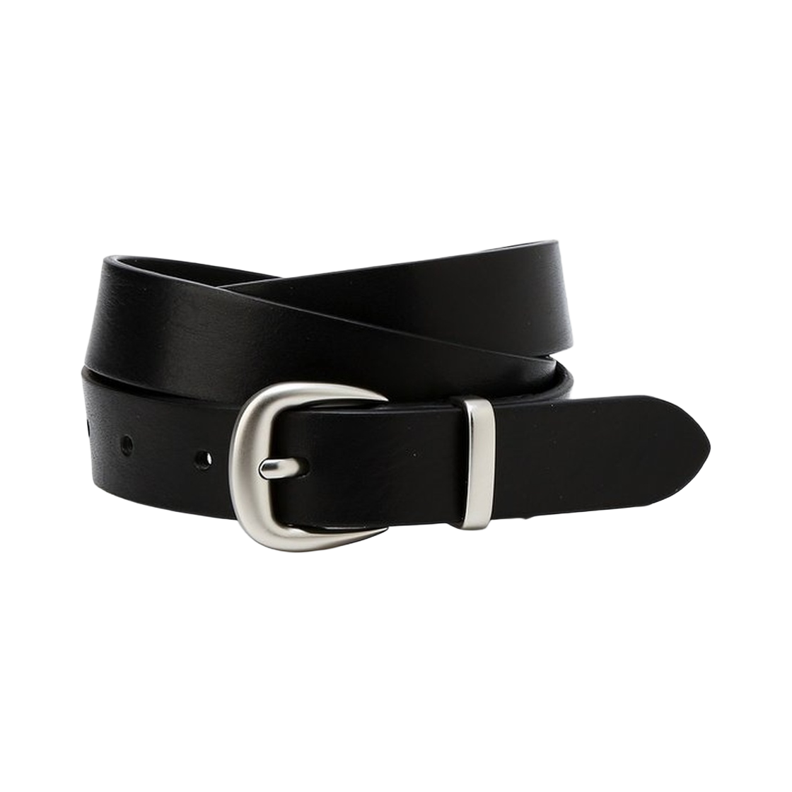 JUBE6F120BK Jillstuart Men's Acc 25mm Black Premium Full-Grain Leather Women's Belt