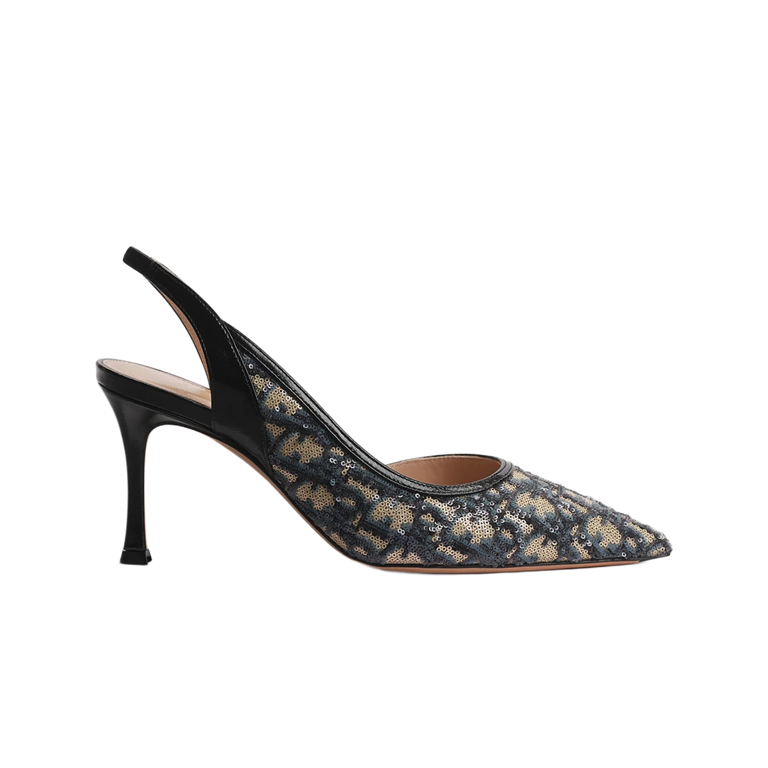 KDV637OFP-S10B (W) Dior Adiorable Slingback Pump Sequined Embroidered Dior Oblique Fabric Blue