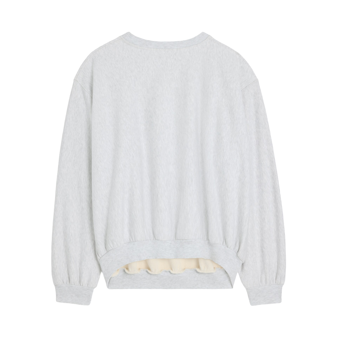 (W) 셀린느 루즈 스웨트셔츠 코튼 플리스 페일 그레이 옐로우 버건디((W) Celine Loose Sweatshirt in Cotton Fleece Pale Grey Yellow Burgundy) - 2