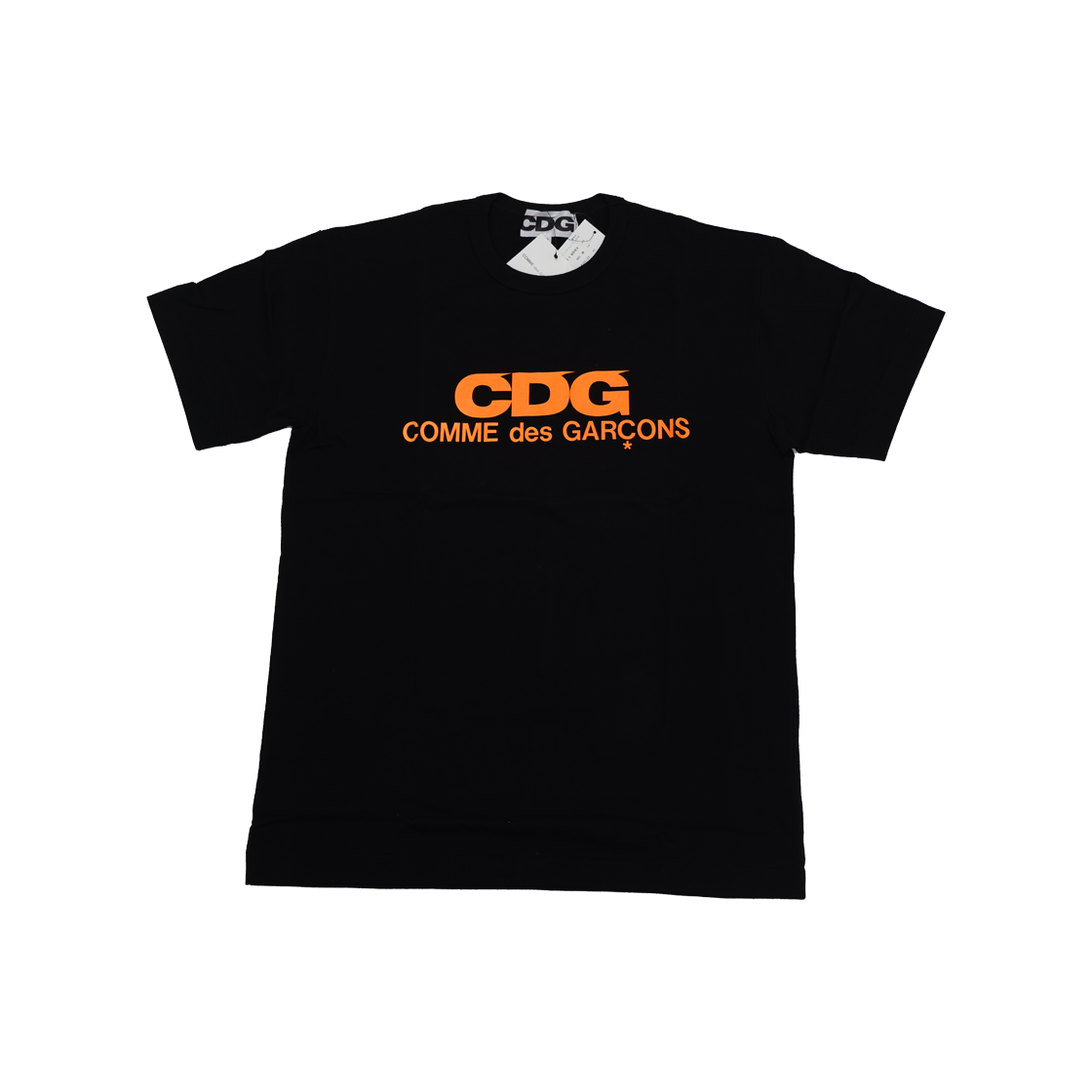 ITFE5HGI9HJW Comme des Garcons CDG Logo T-Shirt Black Orange