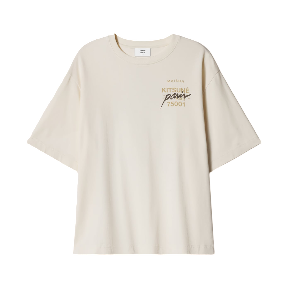 MQMJT00KJ0119-0063 Maison Kitsune MMII  Fox Head Oversize T-Shirt Noble Beige