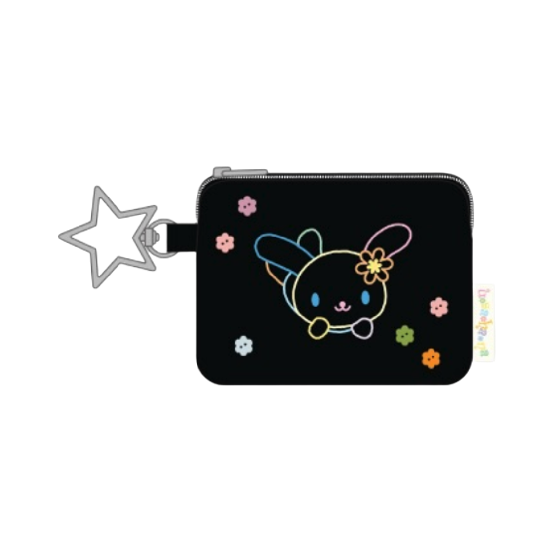 스파오 x 산리오 캐릭터즈 우사하나 월렛 키링 블랙(Spao x Sanrio Characters Usahana Wallet Keyring Black) - 1