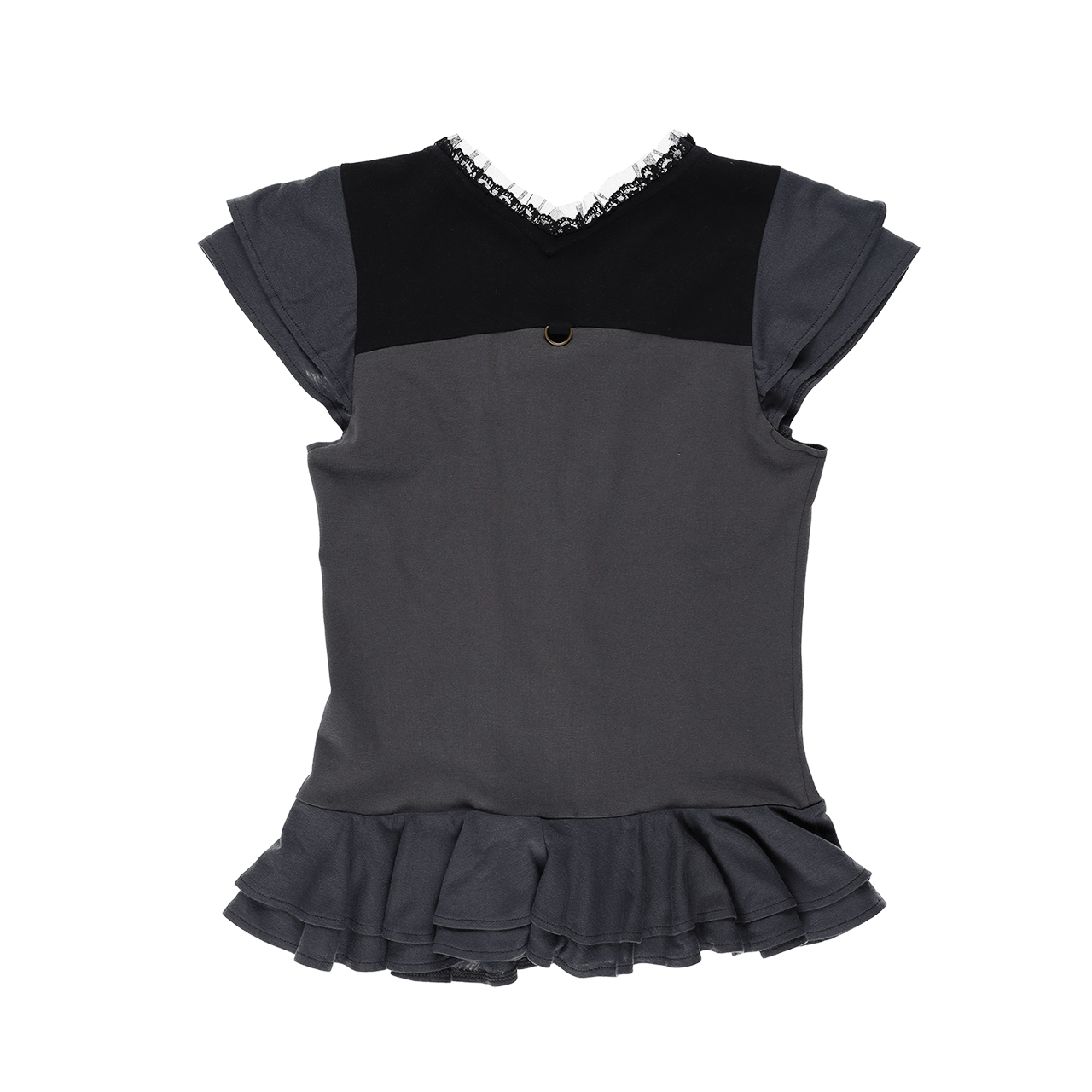 스틸레써디 코르셋 플레어 티셔츠: 챠콜(Still Lethardy Corset Flared T-shirt: Charcoal) - 2