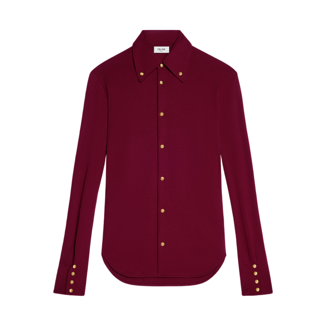 (W) 셀린느 셔츠 코튼 저지 보르도((W) Celine Shirt in Cotton Jersey Bordeaux) - 1