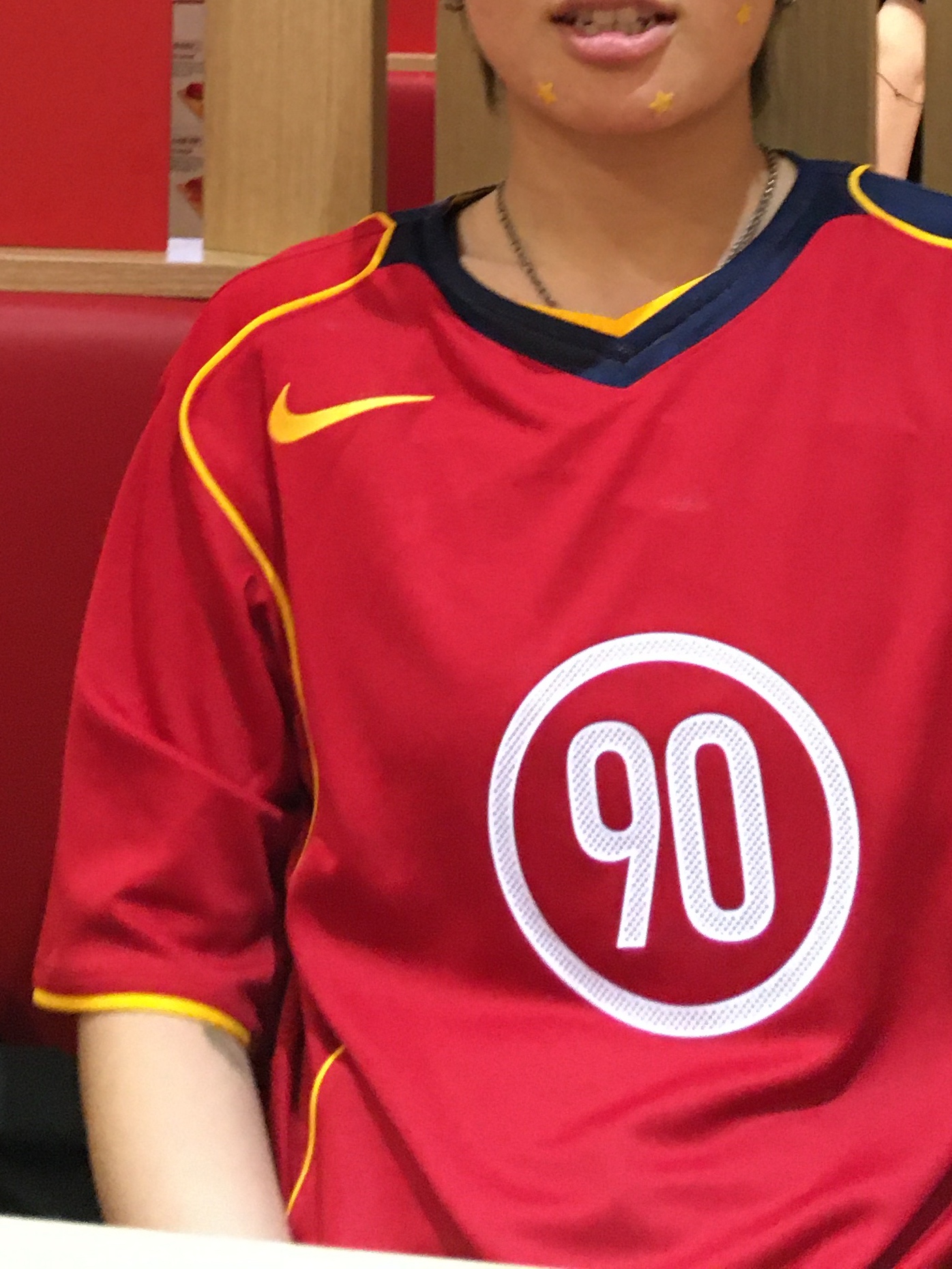 Nike Total 90 Dri-Fit Soccer Jersey Gym Red Midnight Navy - Asia 착용 스타일 - 3