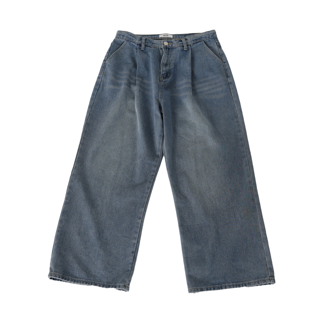 지크립 핀턱 빈티지 워싱 벌룬핏 와이드 데님팬츠 블루(GCLIP Pin-Tuck Vintage Washing Balloon Fit Wide Denim Pants Blue)