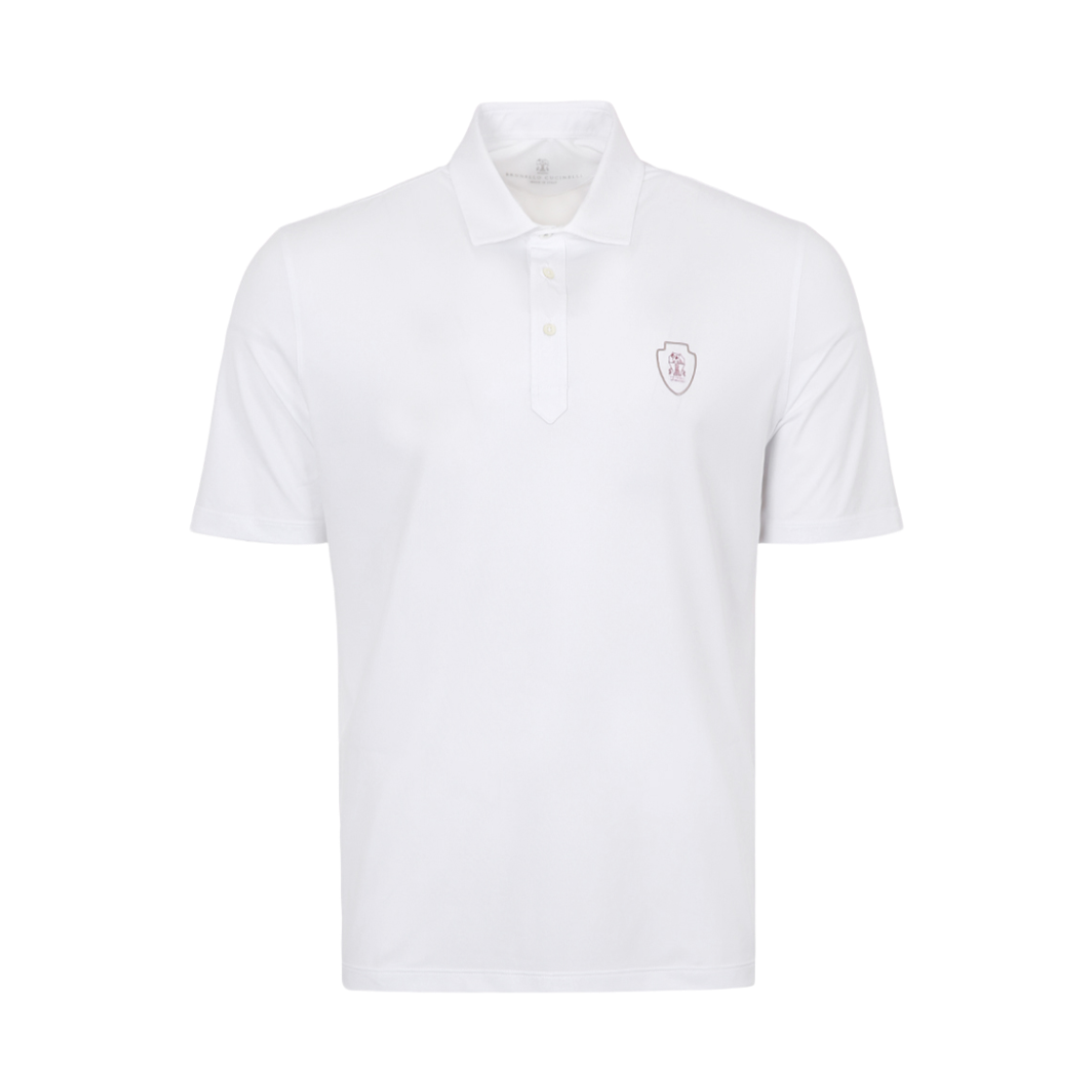브루넬로 쿠치넬리 로고 엠블럼 폴로 셔츠 화이트(Brunello Cucinelli Logo Emblem Polo Shirt White) - 1