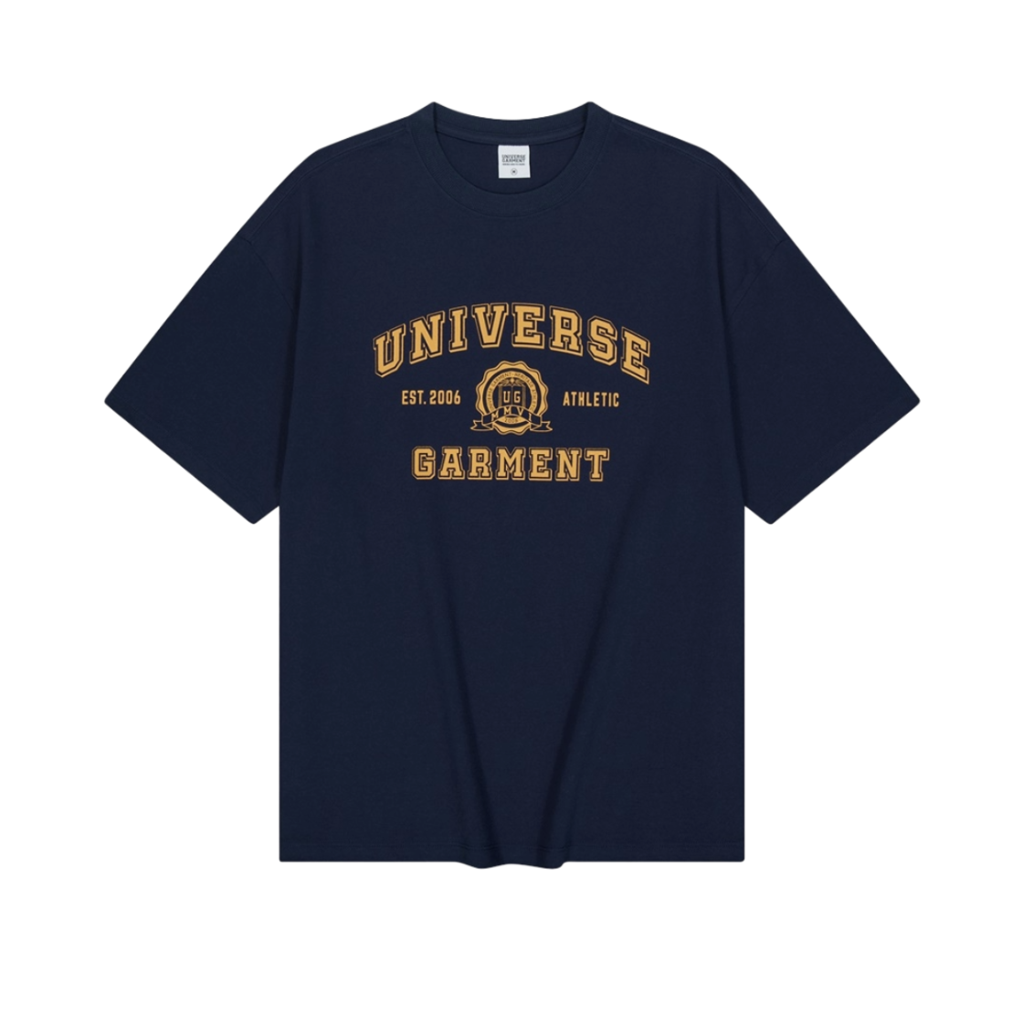 BUQTSZX802NA UNIVERSE GARMENT UG Symbol Logo Print T-Shirt Navy