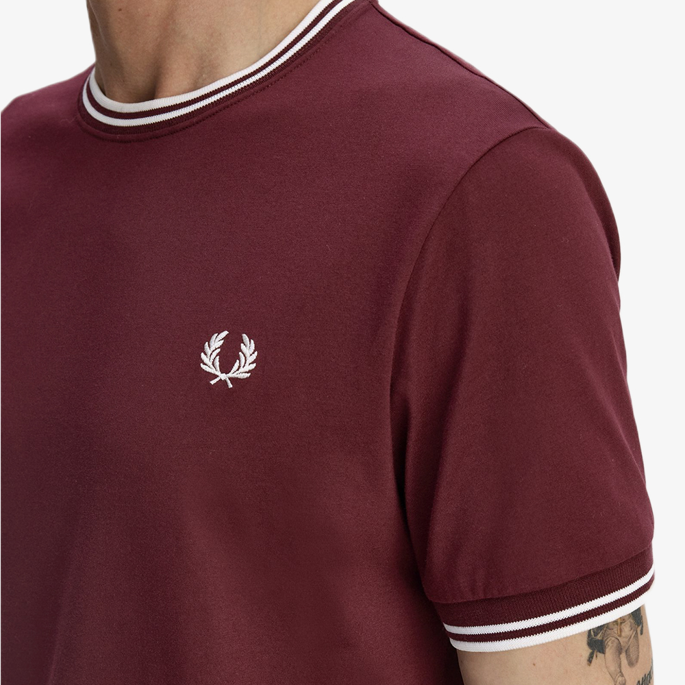 프레드페리 트윈 팁 티셔츠 옥스블러드/에크루(Fred Perry Twin Tipped T-Shirt Oxblood/Ecru) - 4