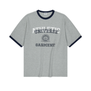 UNIVERSE GARMENT UG Athletic Ringer T-Shirt Melange Grey