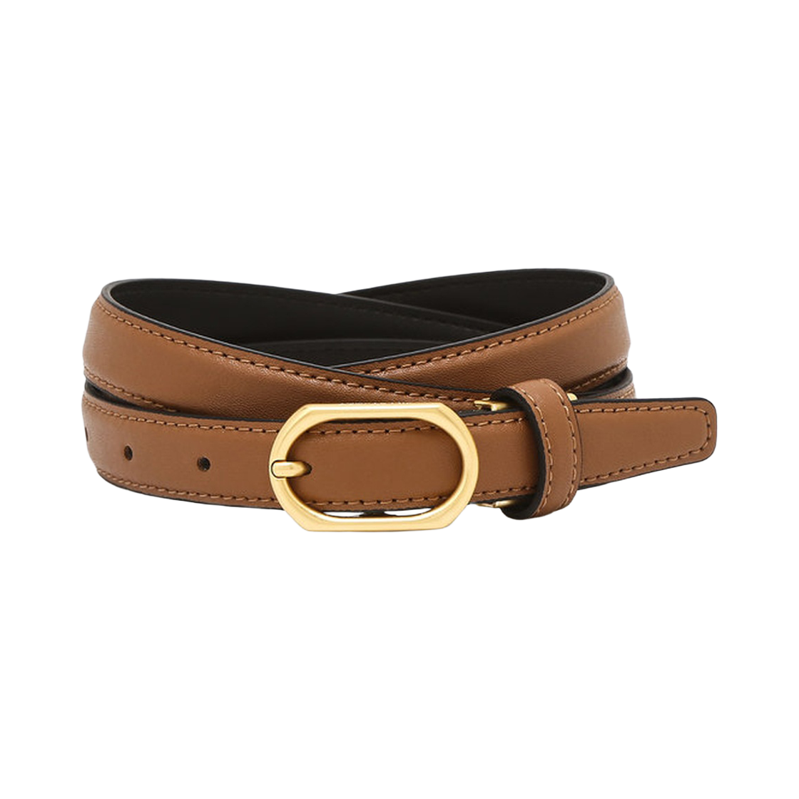 JUBE6F181W2 Jillstuart Men's Acc 15mm Brown Slim Genuine Leather Women's Belt