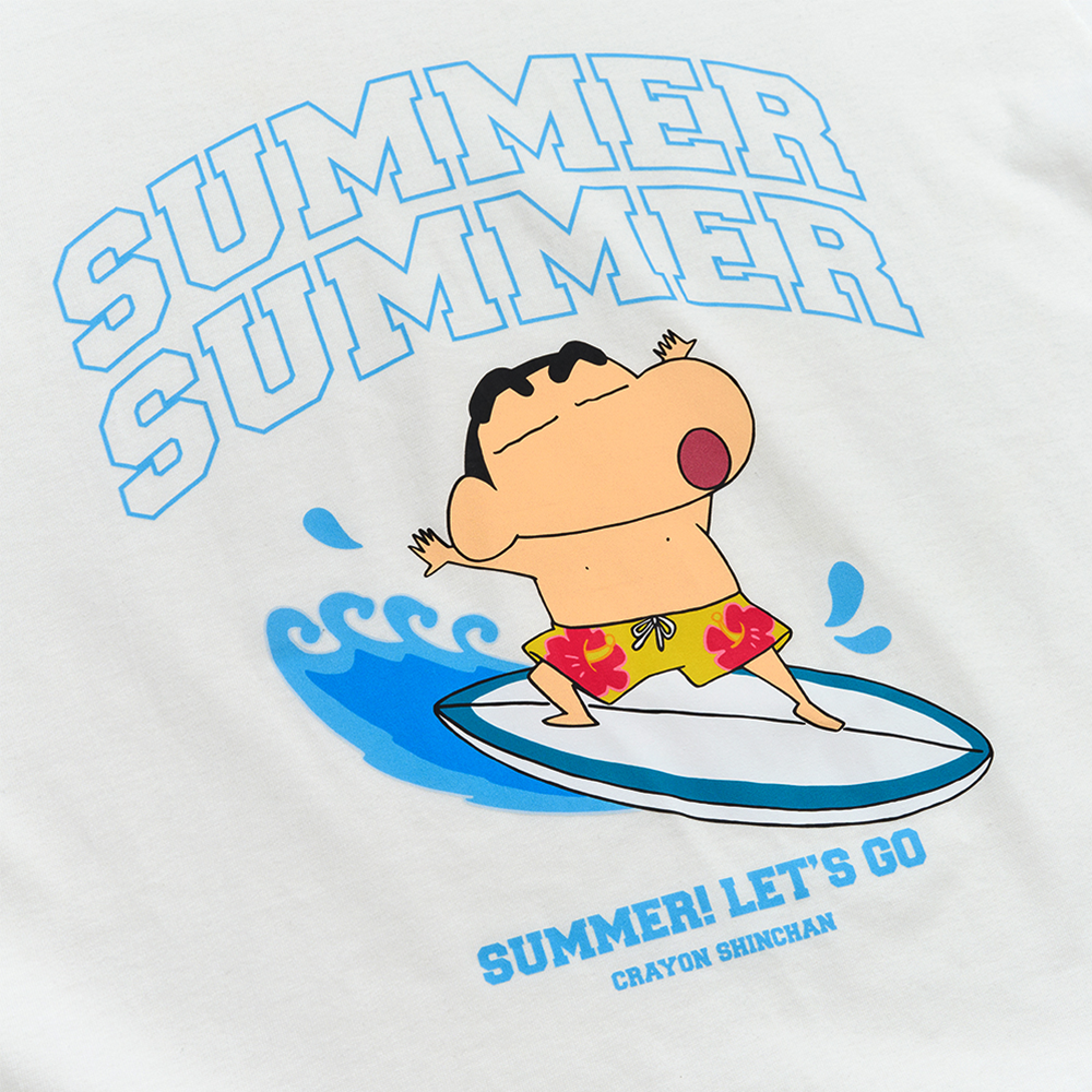 댄꼼마 X 짱구 서핑타임 짱구의 여름 반팔 티셔츠(DANCOMMA x Crayon Shin-chan Surfing Time: Shin-chan's Summer Short Sleeve T-Shirt) - 4
