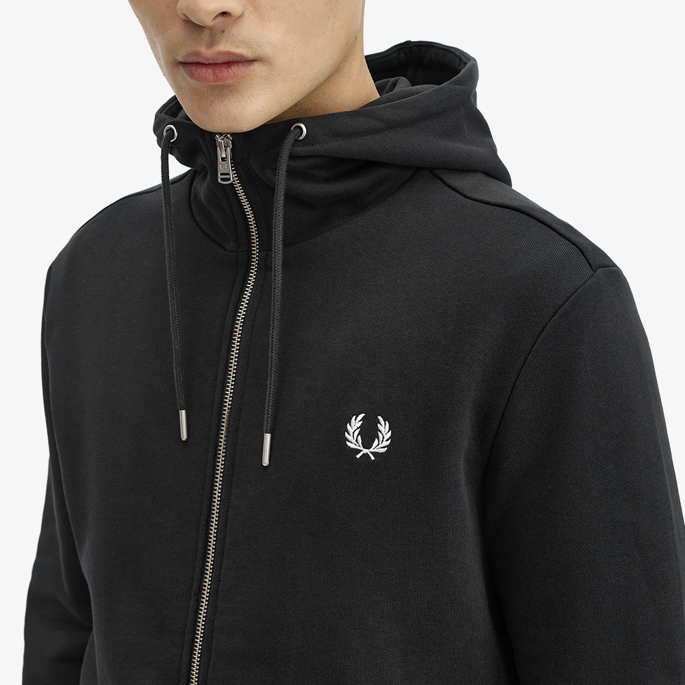 프레드페리 후드 집스루 스웻셔츠 블랙(Fred Perry Hooded Zip-Through Sweatshirt Black) - 4