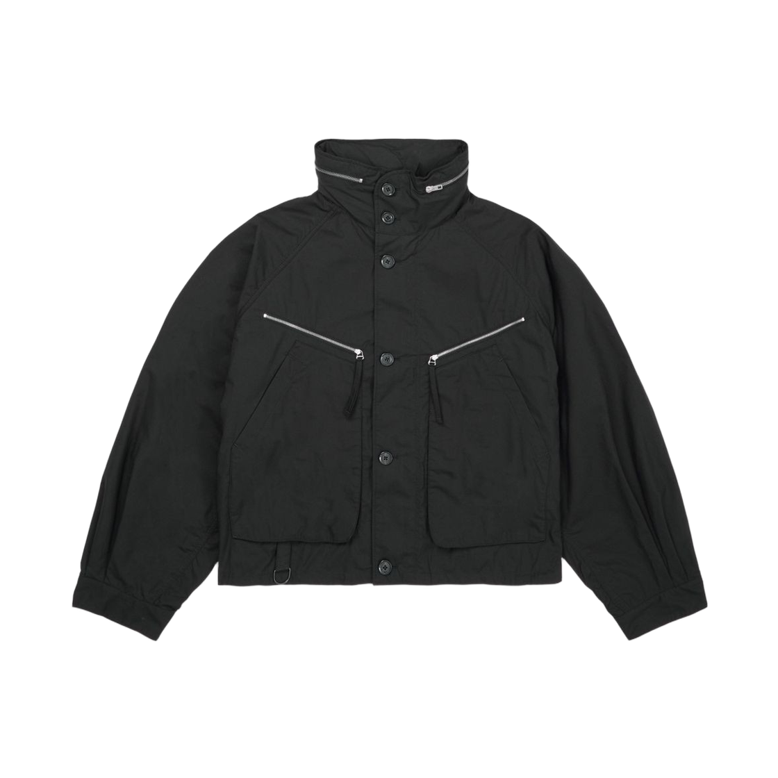 OW1115-LF1371-999 Lemaire Parachute Blouson Water Repellent Ventile Cotton Black