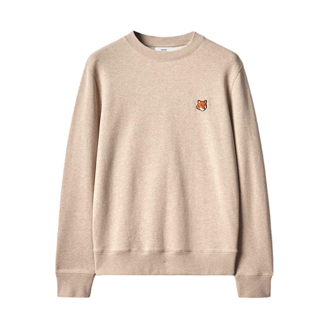 PM00303KM0340-0604 Maison Kitsune Fox Head Regular Sweatshirt Clear Beige Melange