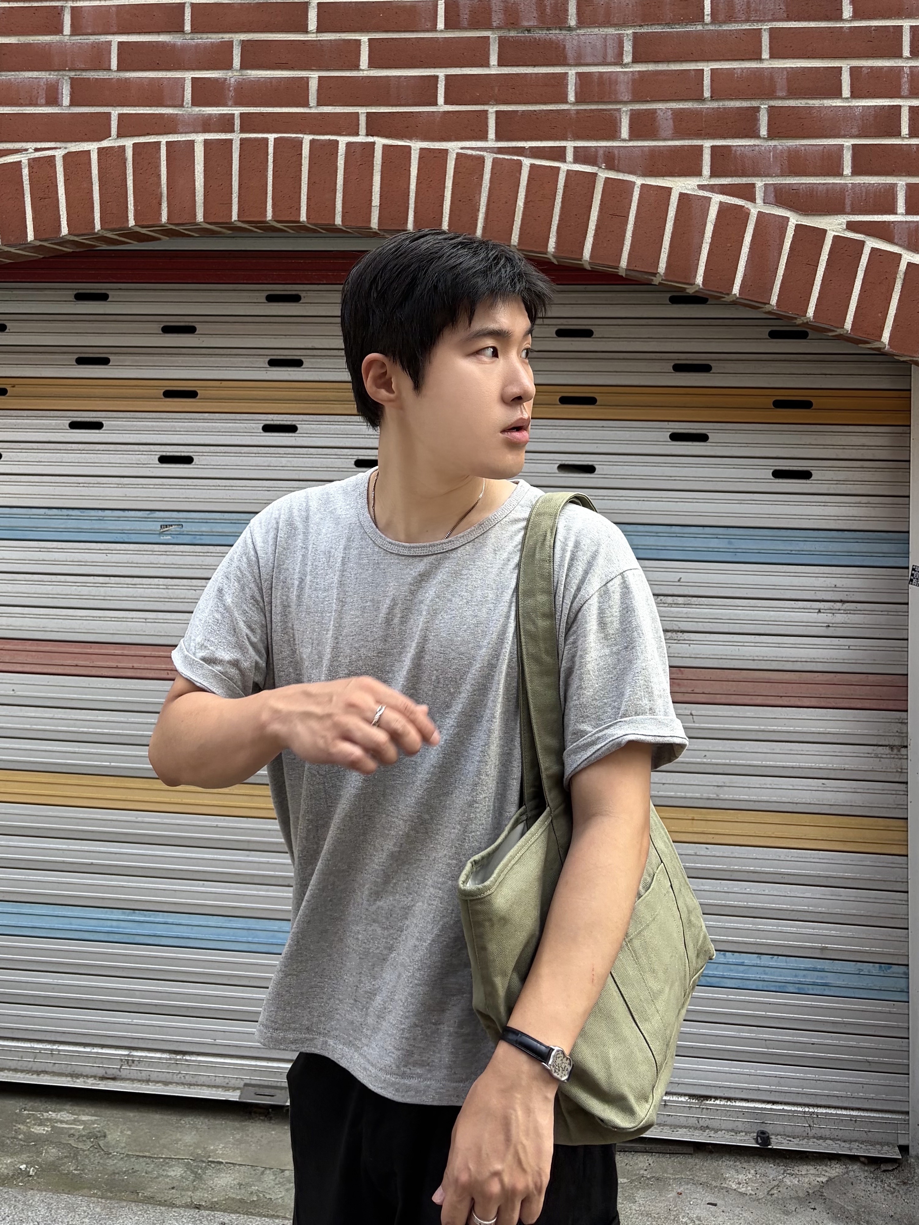 Hatchingroom Zip Cargo Work Pants Black, Dr. Martens 1461 Smooth Black 착용 스타일 - 5
