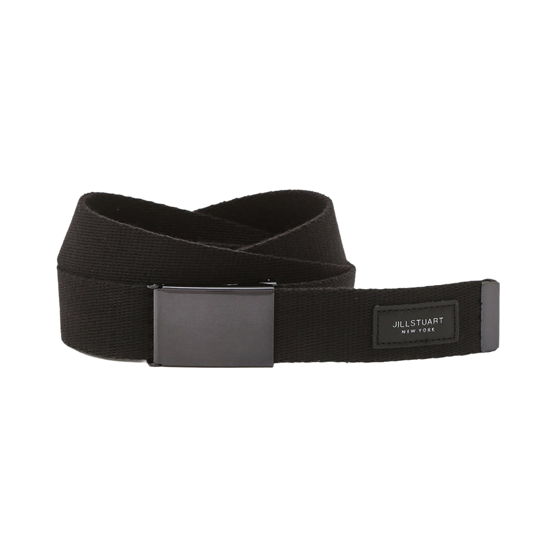 JUBE6F915BK Jillstuart Men's Acc Black Patch Logo Belt 30mm