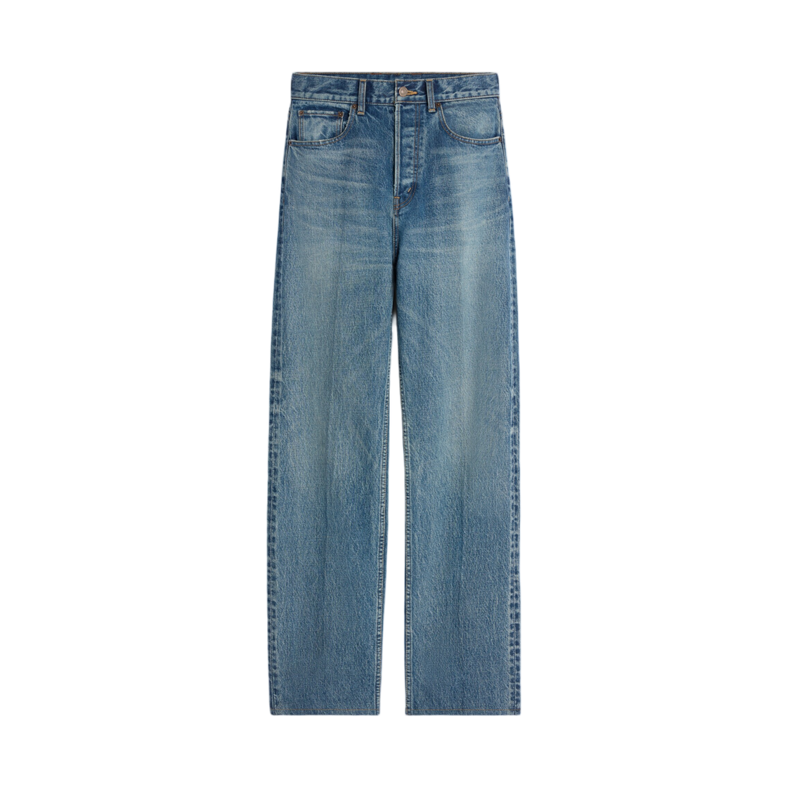 (W) 셀린느 보이프렌드 진 001 코튼 데님 비비안 글래스 패치 브라운드((W) Celine Boyfriend Jeans 001 in Cotton Denim Vivienne Glass Patch Brownd)
