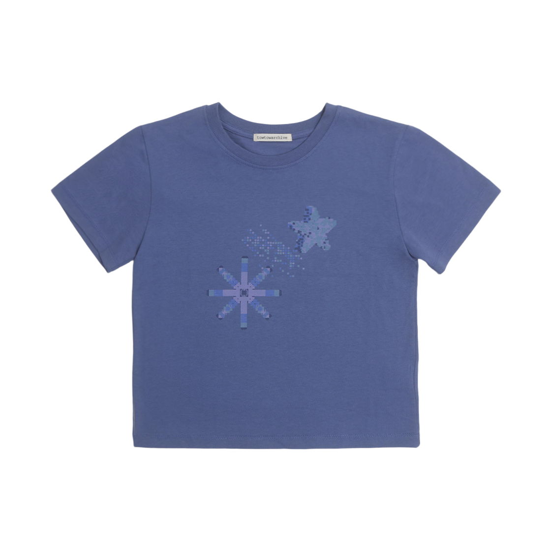 TTA62EFCS011PP TOWTOW.ARCHIVE Dot to Star Crop Tshirts Purple