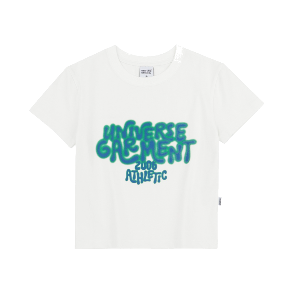 유니버스 가먼트 UG 네온 블러 슬림 크롭 우먼티셔츠 화이트(UNIVERSE GARMENT UG Neon Blur Slim Crop Women T-Shirt White) - 1
