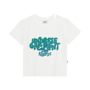 UNIVERSE GARMENT UG Neon Blur Slim Crop Women T-Shirt White