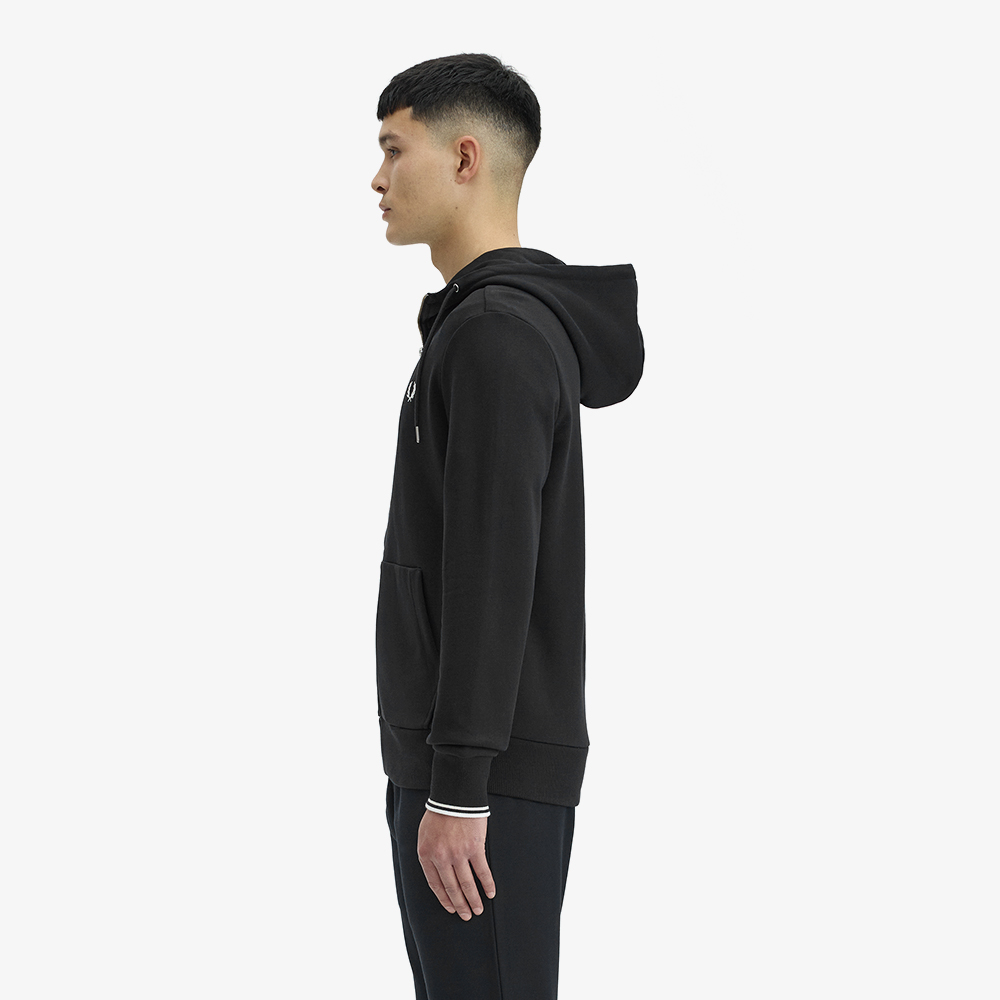 프레드페리 후드 집스루 스웻셔츠 블랙(Fred Perry Hooded Zip-Through Sweatshirt Black) - 2