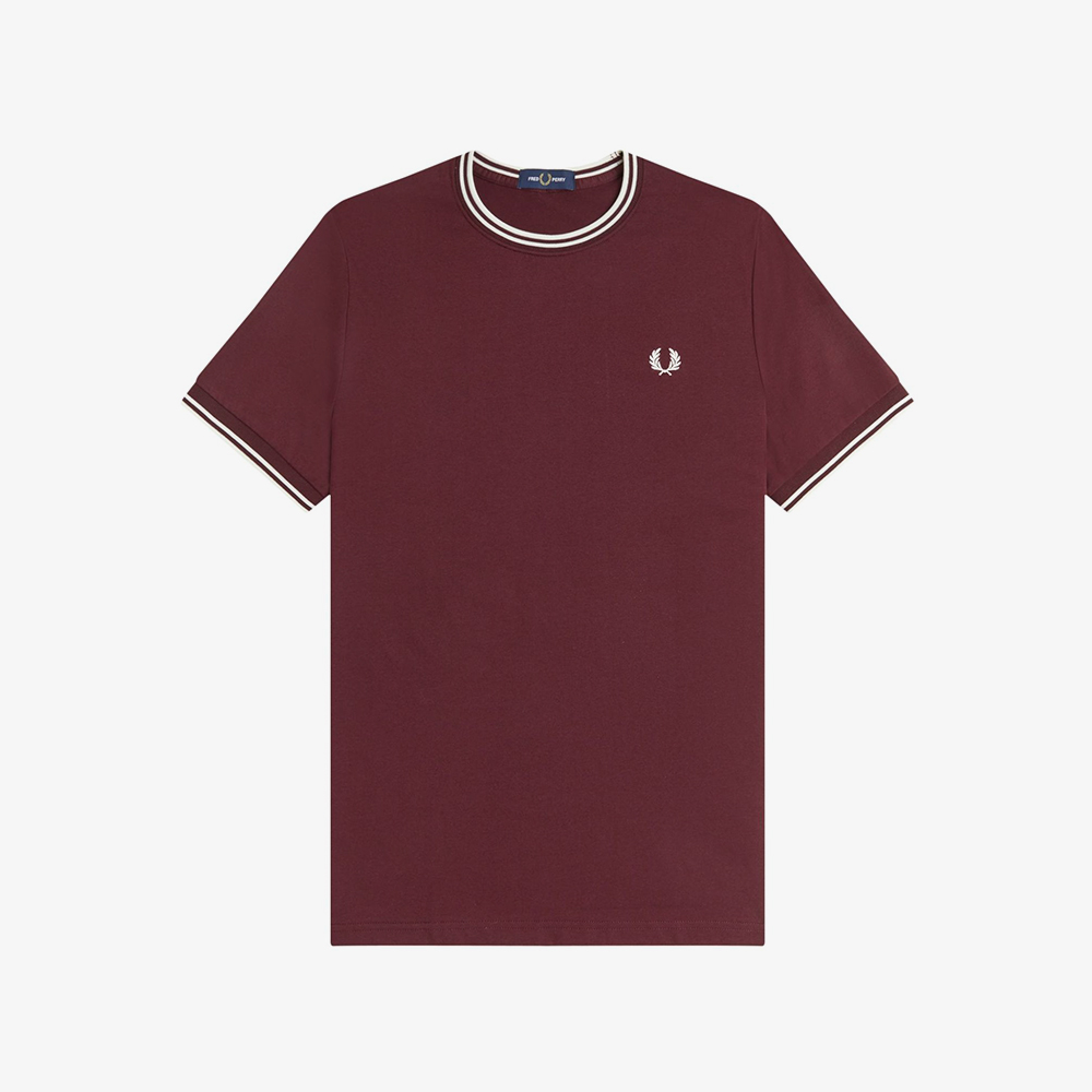 프레드페리 트윈 팁 티셔츠 옥스블러드/에크루(Fred Perry Twin Tipped T-Shirt Oxblood/Ecru) - 5