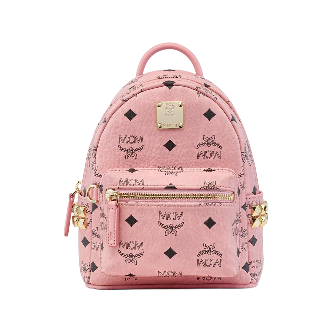 MCM 스타크 비세토스 엑스트라 미니 사이드 스터드 베베 부 백팩 소프트 핑크(MCM Stark Visetos Extra Mini Side Studs Bebe Boo Backpack Soft Pink)