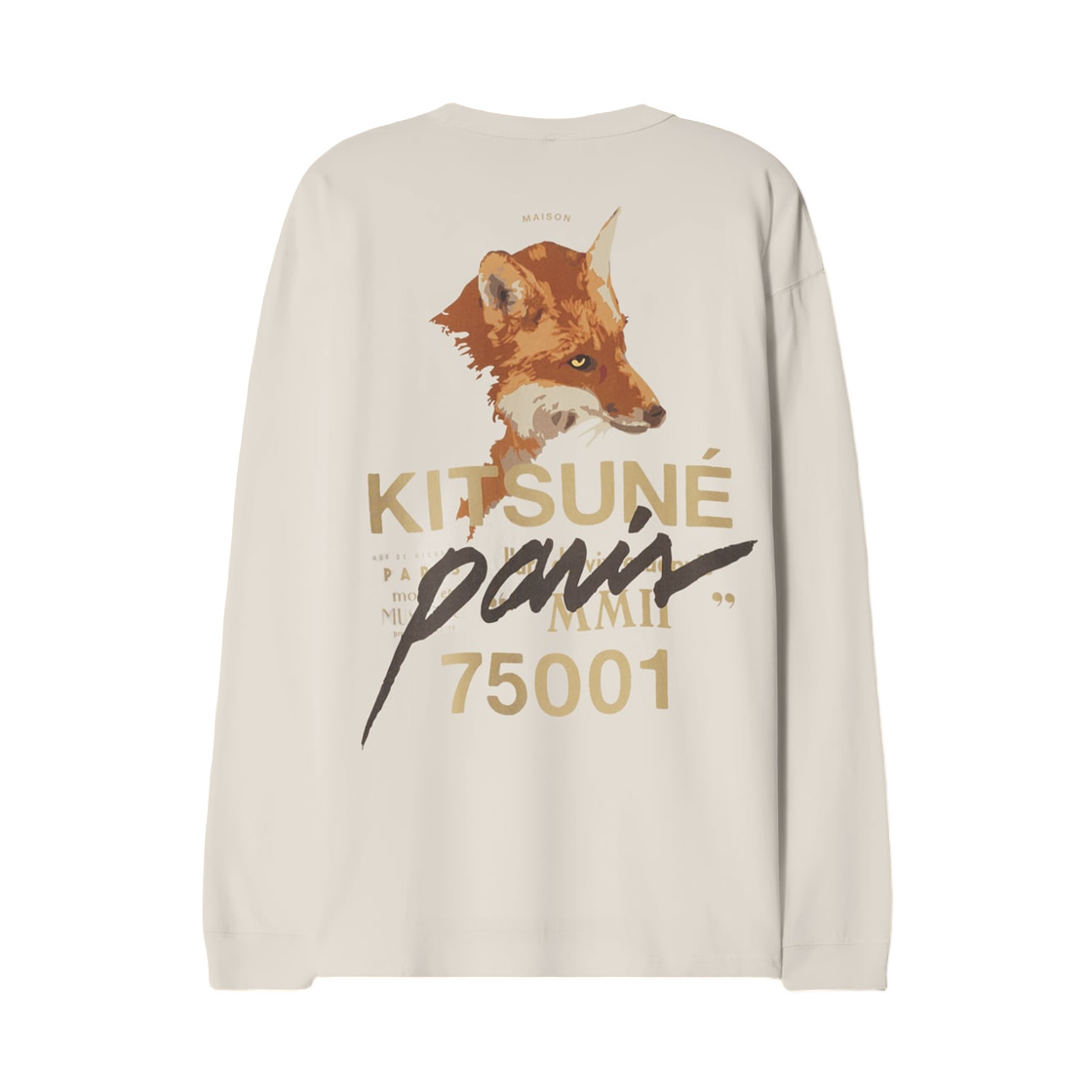 메종 키츠네 MMII 폭스 헤드 오버사이즈 롱슬리브 티셔츠 노블 베이지(Maison Kitsune MMII Fox Head Oversize Long Sleeve T-Shirt Noble Beige) - 2