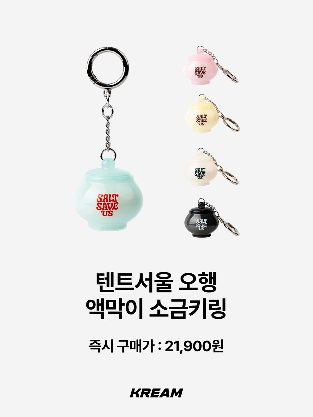 [KREAM 단독/선물포장] TENTSEOUL Five Elements Salt Keyring (5 Colors), ANIMINI Lucky Turtle Gold Bar 착용 스타일 - 2