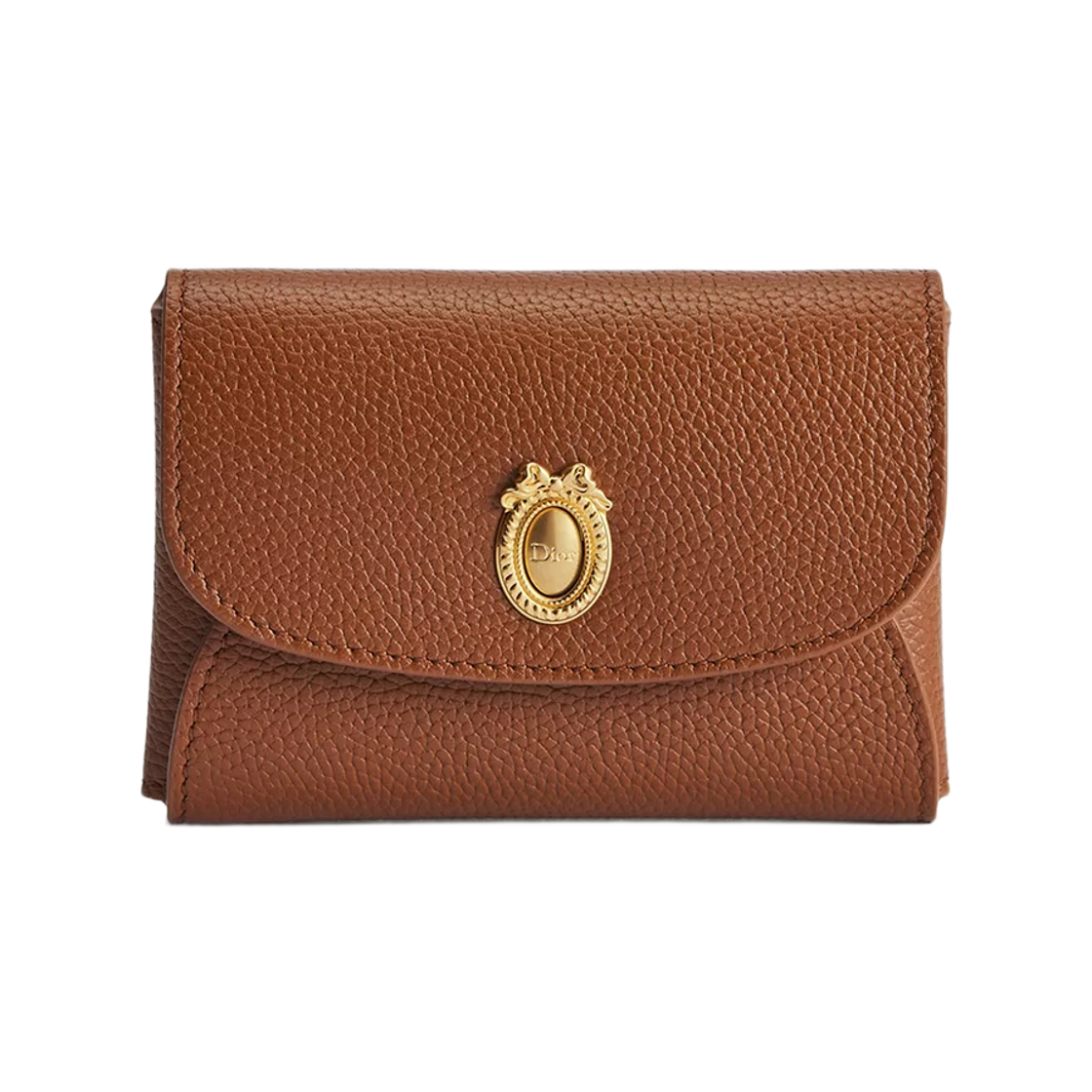 S2222QGME-M16E Dior Medaillon Daylily Card Holder Grained Calfskin Marron Bobby Lingerie Pink