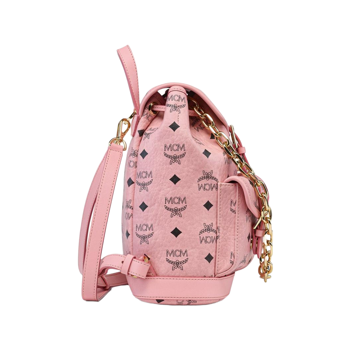 MCM 아렌 비세토스 미니 드로우스트링 백팩 소프트 핑크(MCM Aren Visetos Mini Drawstring Backpack Soft Pink) - 3