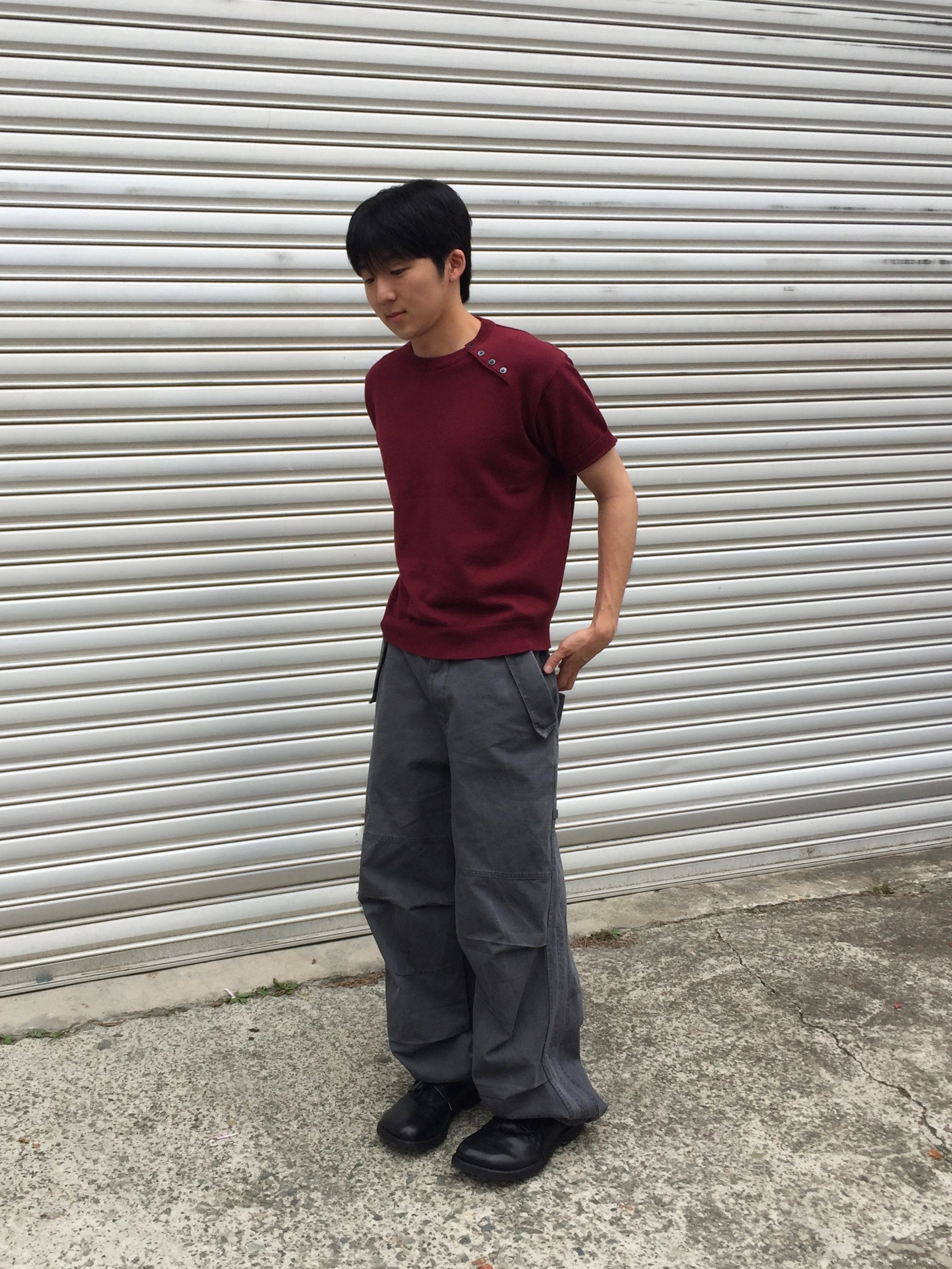 noun Washed Panel Pants Charcoal 착용 스타일 - 1