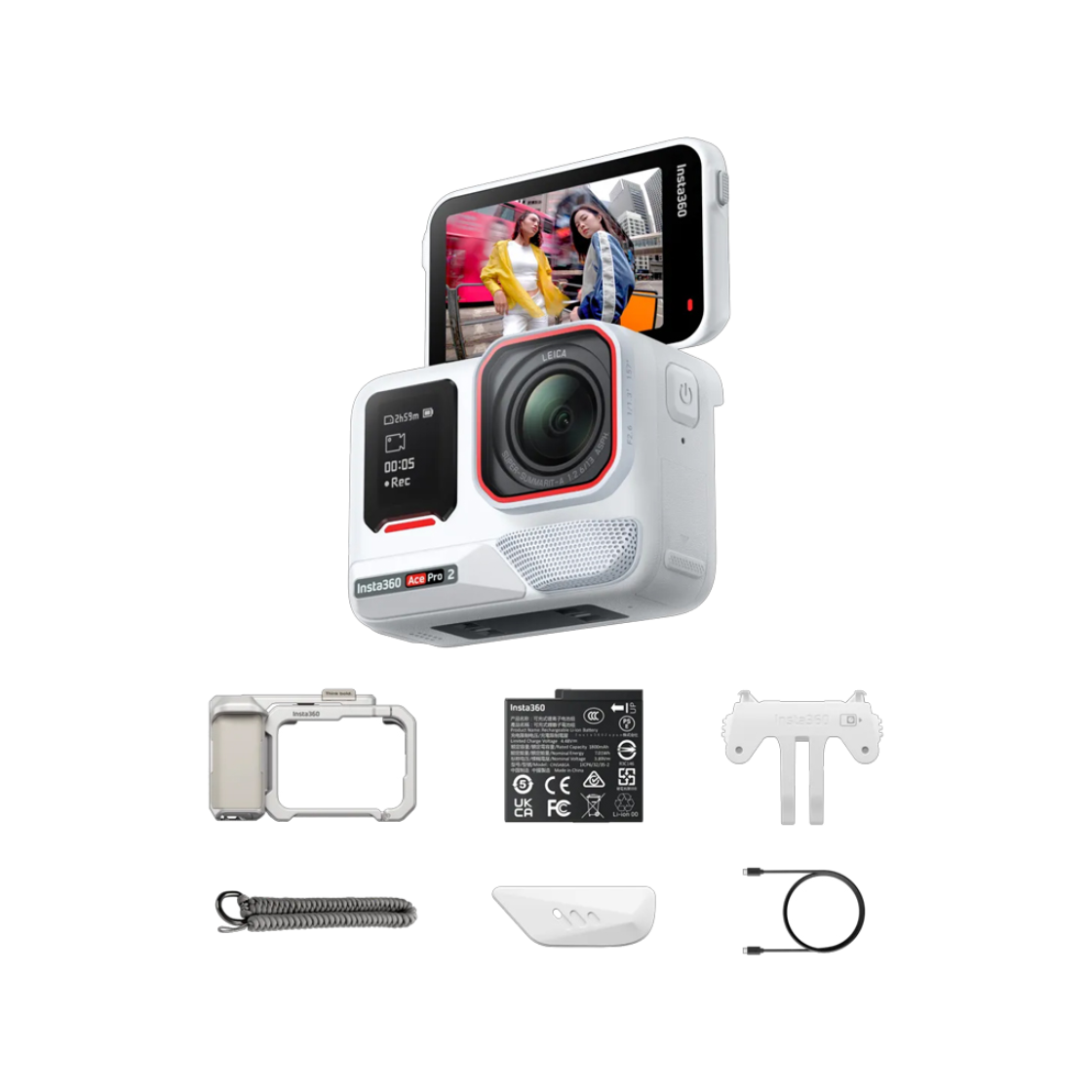 인스타360 Ace Pro 2 아틱 화이트, 싱글배터리 스냅샷 번들 문라이트 실버(Insta360 Ace Pro 2 White Single Battery Xplorer Bundle (Sliver))
