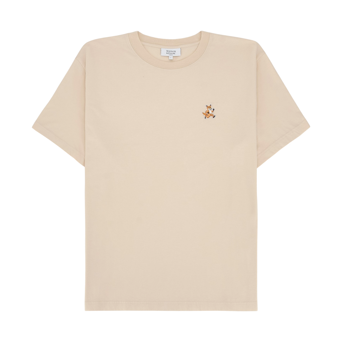 MM00125KJ0008-0114 Maison Kitsune Speedy Fox Patch Comfort T-Shirt Warm Stone