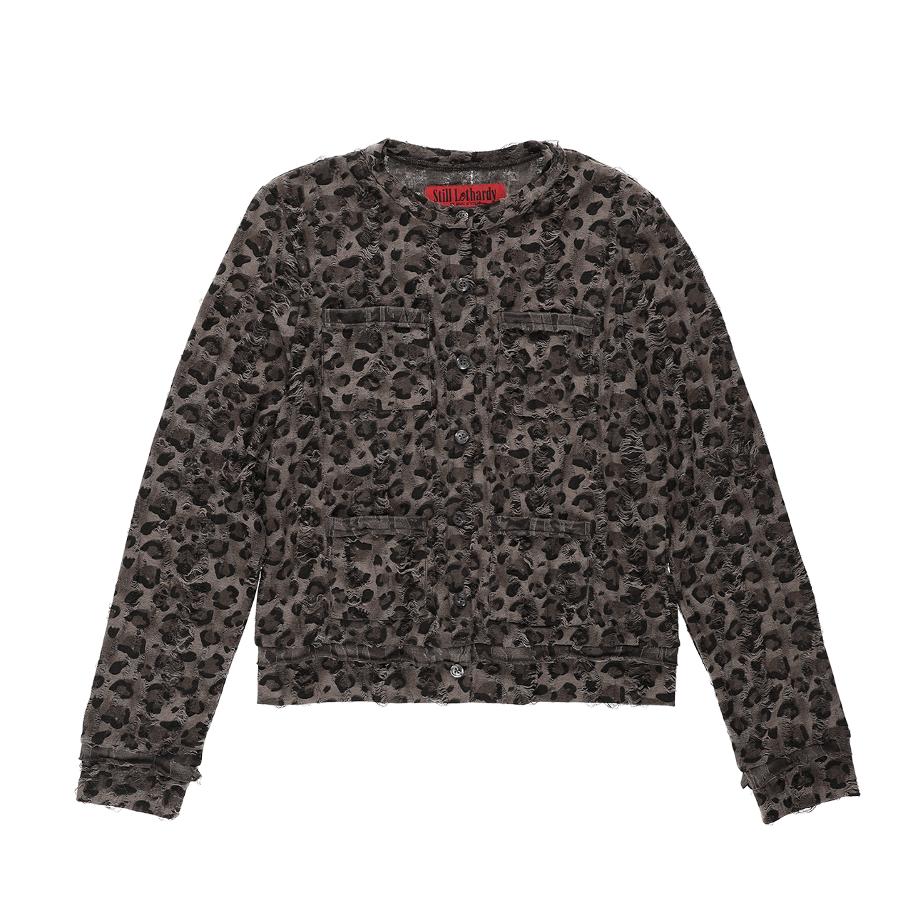 스틸레써디 디스트레스드 레오파드 가디건 브라운(Still Lethardy Distressed Leopard Cardigan Brown)
