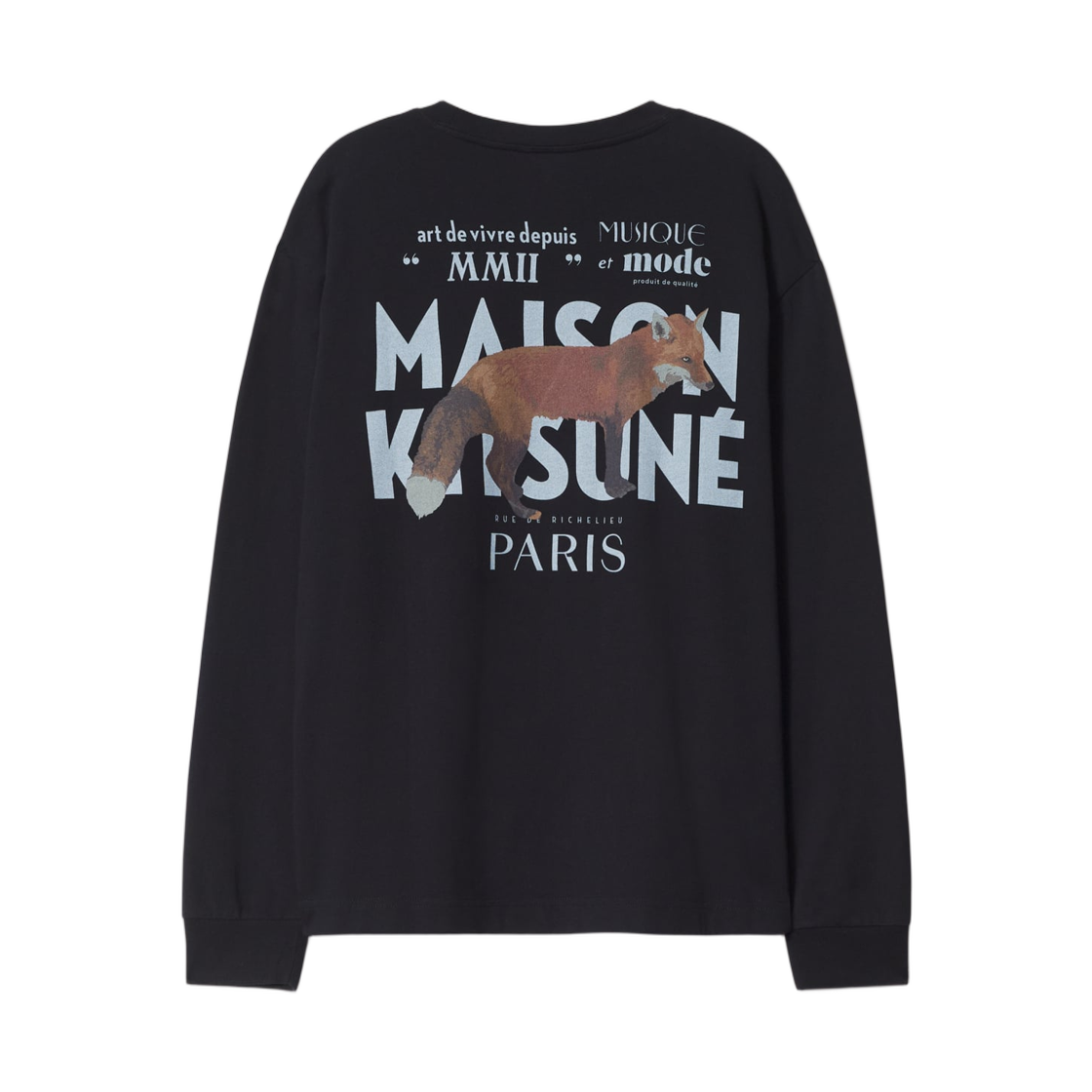 메종 키츠네 MMII 프로파일 폭스 오버사이즈 롱슬리브 티셔츠 블랙(Maison Kitsune MMII Profile Fox Oversize Long Sleeve T-Shirt Black) - 2