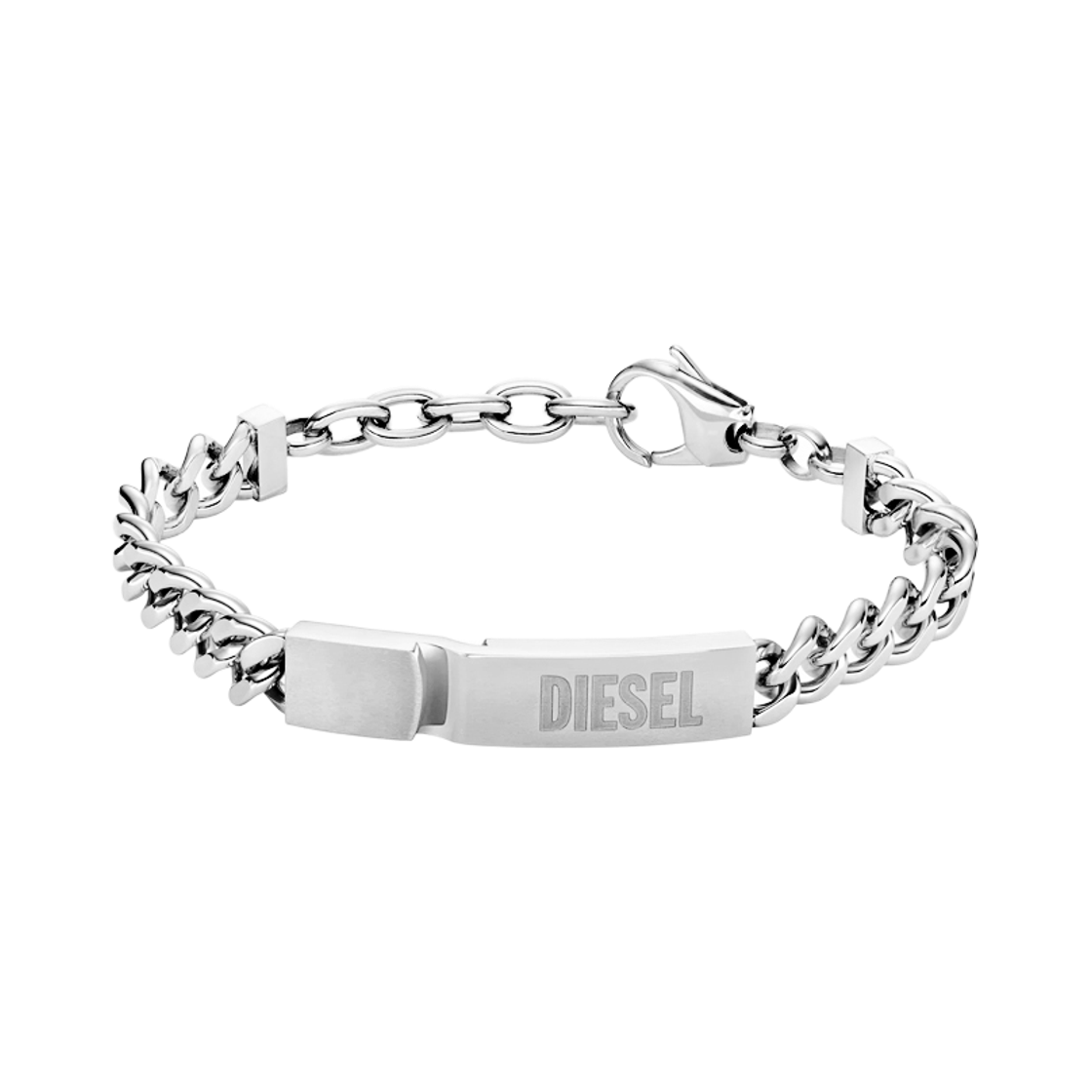 DX0966040 [25% 쿠폰] Diesel Dx0966040 Logo Plate Bracelet Silver
