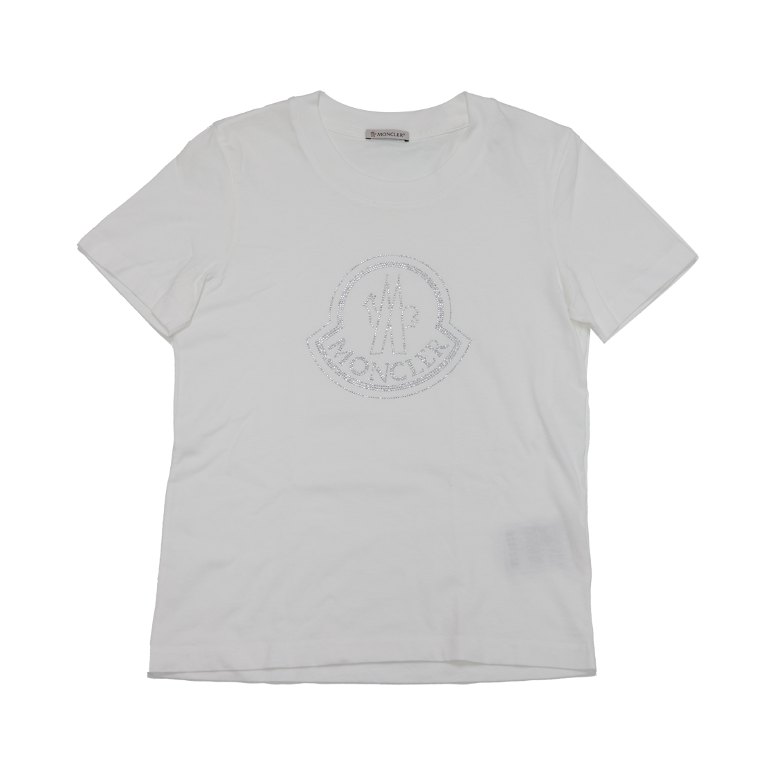 ITMWAW79CL8P Moncler Crystal Logo T-Shirt White