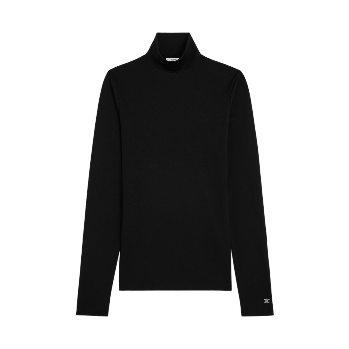 RX0IJ1012-38NO Celine High Neck Top in Athletic Cotton Jersey Black