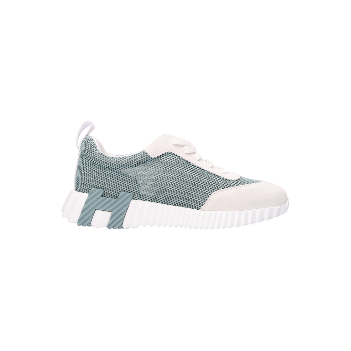 ITB3W3FC56HC Hermes H221177Z Bouncing Sneakers in Mint Mesh Suede Goat Leather