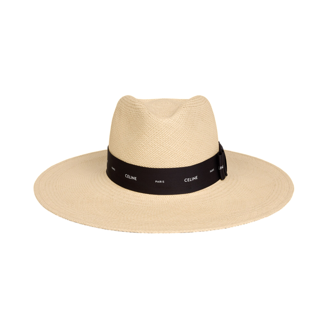 AA0MK545I-GKT9 Celine Panama Hat in Straw Natural Black