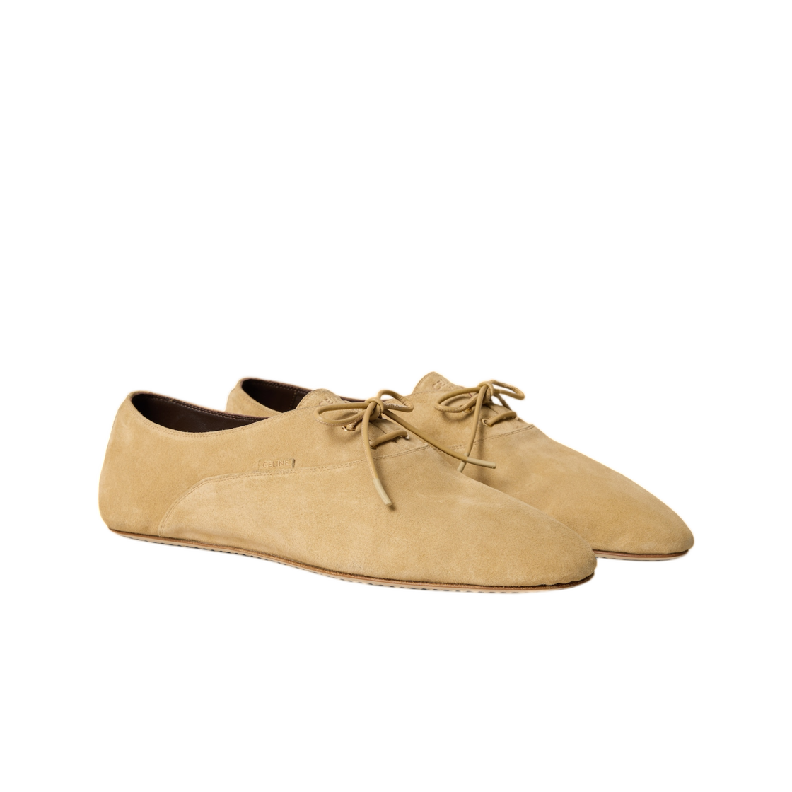 셀린느 발레 레이스업 슈 스웨이드 카프스킨 스톤 베이지(Celine Ballet Lace-Up Shoe in Suede Calfskin Stone Beige) - 2