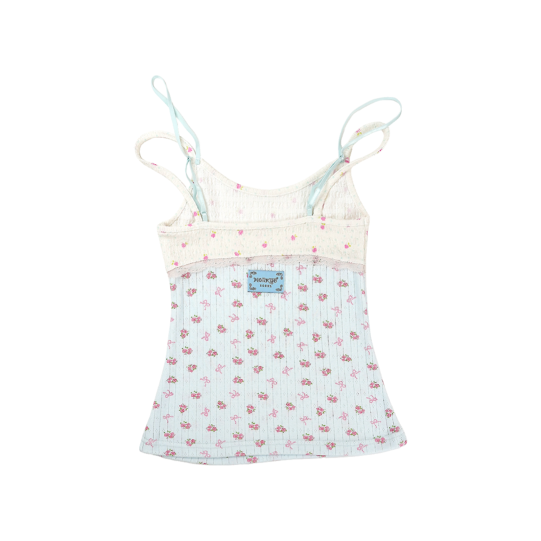 혼쿄 더블 스트랩 레이스 슬리브리스 스카이블루 코케트(Honkyo Double Strap Lace Sleeveless Skyblue Coquette) - 2