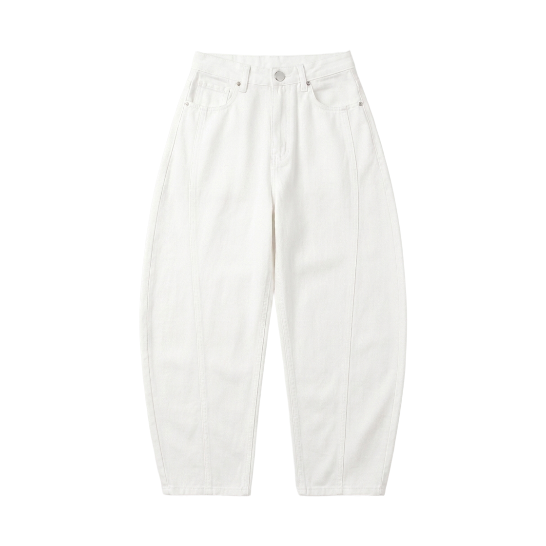 지크립 화이트 커브드 절개라인 와이드 코튼 팬츠(GCLIP White Curved Line Wide Cotton Pants)