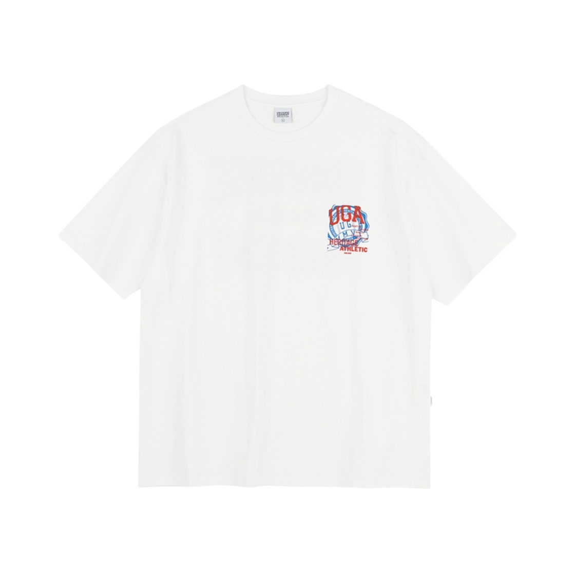 BUQTSZX814WH UNIVERSE GARMENT UG Retro Two Tone Emblem T-Shirt White