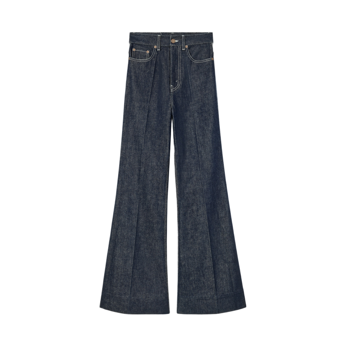 (W) 셀린느 플레어 진 003 라이트웨이트 코튼 데님 린스드((W) Celine Flare Jeans 003 in Lightweight Cotton Denim Rinsed) - 1